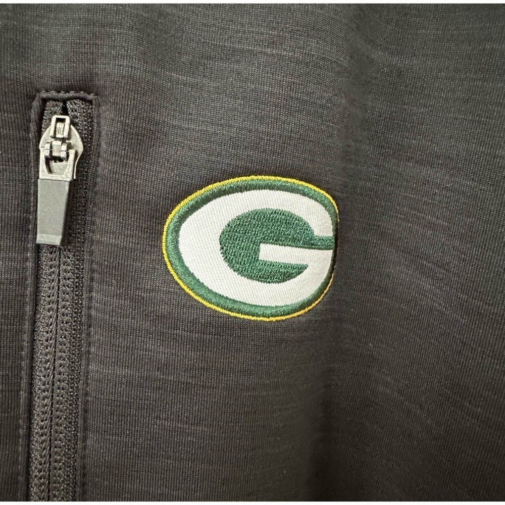 NFL Green Bay Packers Jacket XL Charcoal Grey Full Zip Fleece Performance Logo
